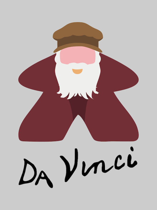 Da Vinci Meeple tricou cu mânecă lungă pentru copii - WHITE