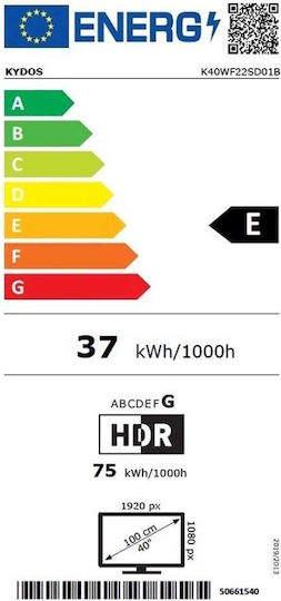 Kydos Smart Τηλεόραση 40" Full HD LED K40AF22SD01B (2023)