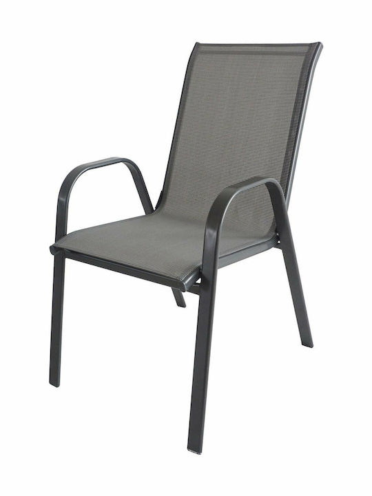 Outdoor Chair Metallic Neptune Gray 1pcs 55x75x95cm.