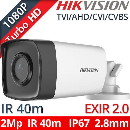 Hikvision DS-2CE17D0T-IT3F(C) CCTV Cameră de Supraveghere Full HD 1080p Rezistentă la apă cu Lentilă 2.8mm