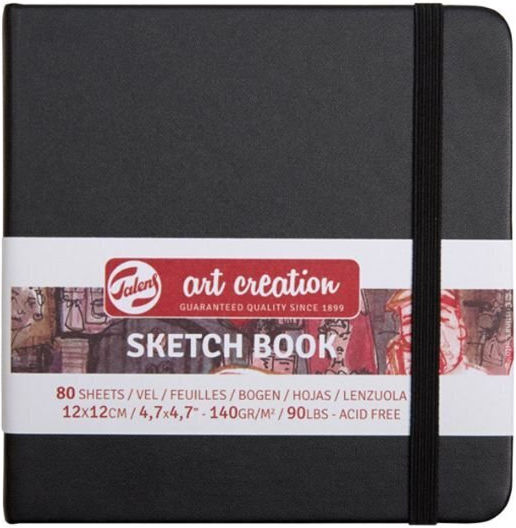 Royal Talens Sketch Pad Sketchbook Art Creation Sketch Book Black 140gsm 12x12cm 80 sheets