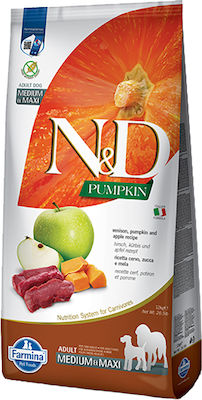 Farmina N&D Pumpkin Medium & Maxi 12kg Trockenfutter ohne Getreide für erwachsene Hunde mittlerer & großer Rassen mit Hirsche und Kürbis