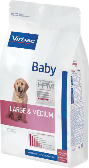 Virbac Baby Large & Medium 3kg Dry Food for Medium & Large Breed Puppies with Pork, Chicken, Rice, Poultry, Beef, Meat, Fish and Potatoes