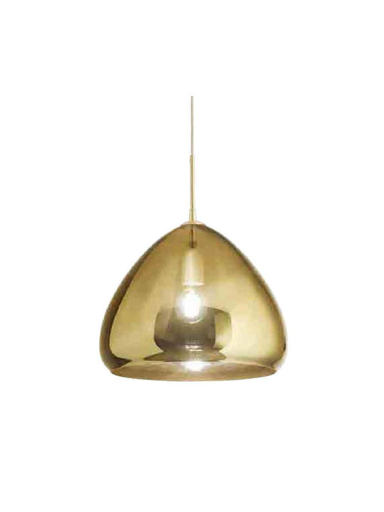 La Mia Luce Glow Pendant Light Single-Light Bell for Socket E27 Brown