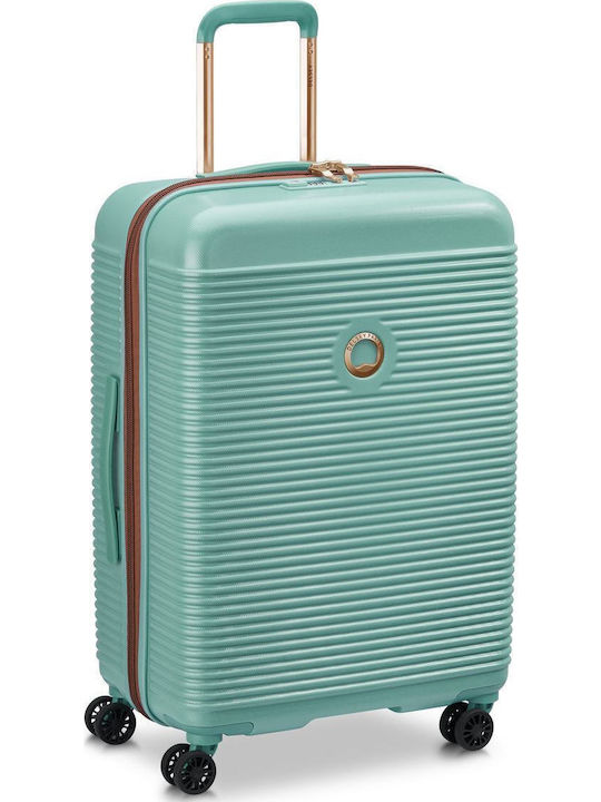 Delsey Freestyle Medium Hard Green Suitcase With 4 Wheels Height 66.5cm