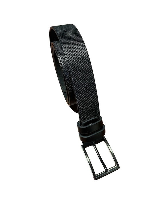 6019-BLACK MEN'S LEATHER BELT FEDERICO