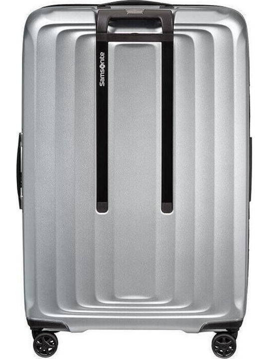Samsonite NUON Valiză Mare De Călătorie Dură Argintie Cu 4 Roți Înălțime 75 Cm