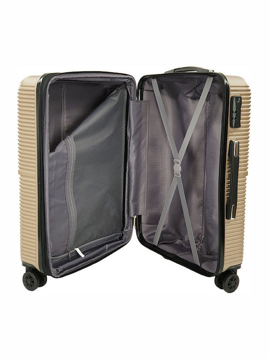 Forecast A922 Large Travel Suitcase Hard Gold with 4 Wheels Height 75cm