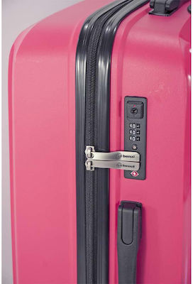 Benzi Cabin Travel Suitcase Hard Pink with 4 Wheels Height 55cm