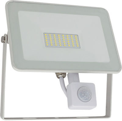 Elmark Waterproof LED Floodlight 50W Natural White 4000K with Motion Sensor IP65