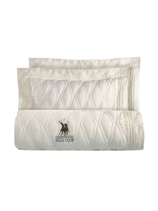 Greenwich Polo Club 2159 Σετ Κουβερλί Υπέρδιπλο Microfiber Κρεμ 220x240cm 3τμχ