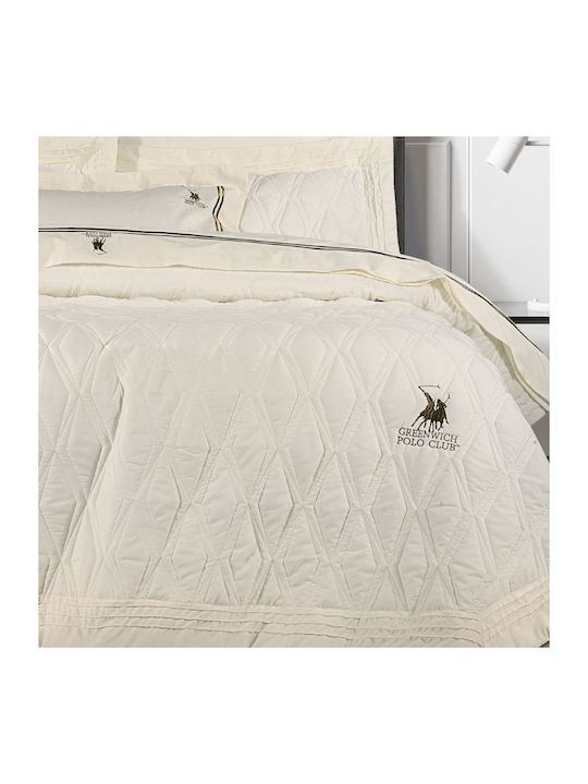 Greenwich Polo Club 2159 Σετ Κουβερλί Υπέρδιπλο Microfiber Κρεμ 220x240cm 3τμχ