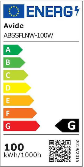 Avide ABSSFLNW-100W Στεγανός Προβολέας LED 100W Φυσικό Λευκό 4000K IP65