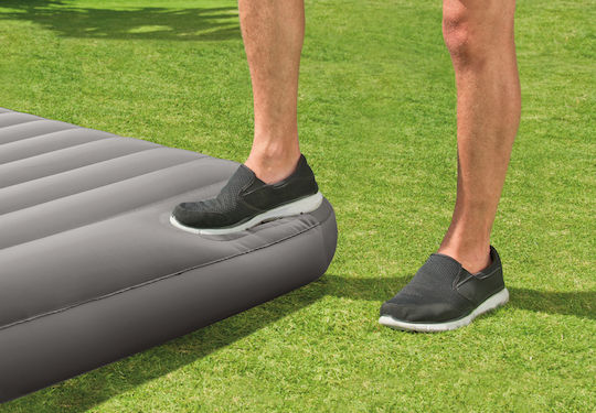 Intex Inflatable Double Air Mattress with Integrated Pump Downy 203x152x25cm Gray