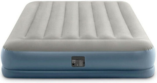 Intex Air Mattress Double with Integrated Pump Mid-Rise Queen 203x152x30cm Gray
