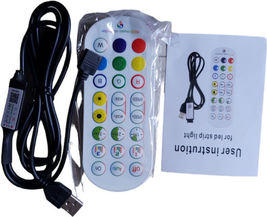 Αδιάβροχη Smart Ταινία LED USB 5V RGB Φως 2x5m Τύπου SMD5050 με Τροφοδοτικό & Τηλεχειριστήριο