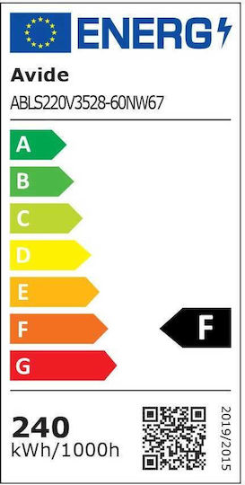 Avide Αδιάβροχη Ταινία LED ABLS220V3528-60NW67 220V Φυσικό Λευκό Φως 50m Τύπου SMD3528