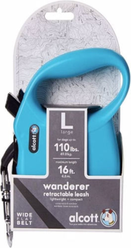 Alcott Foldable Dog Leash/Lead Strap Wanderer in Light Blue color 5m
