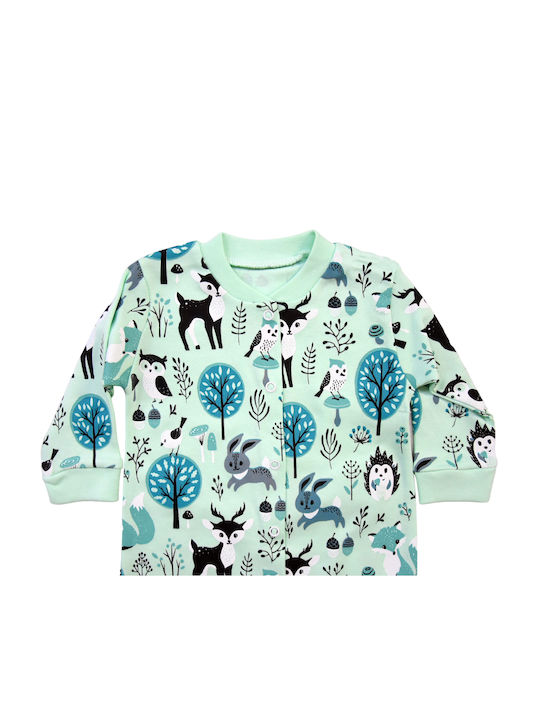 Baby Langarmshirt "Tiere" Mint