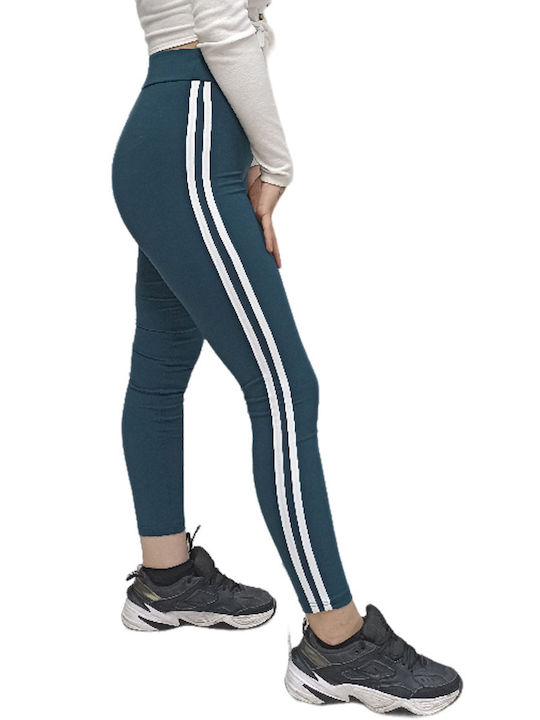 032-20 Women's leggings with double stripe Green