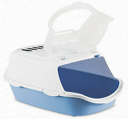 Stefanplast Cathy Easy Clean Τουαλέτα Γάτας Κλειστή με Φίλτρο Μπλε Μ56 x Π40 x Υ40cm