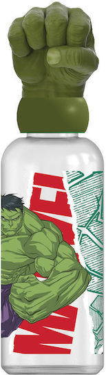 Stor 3D Hulk Colaj Sticlă Pentru Copii Avengers Plastic Verde 560ml