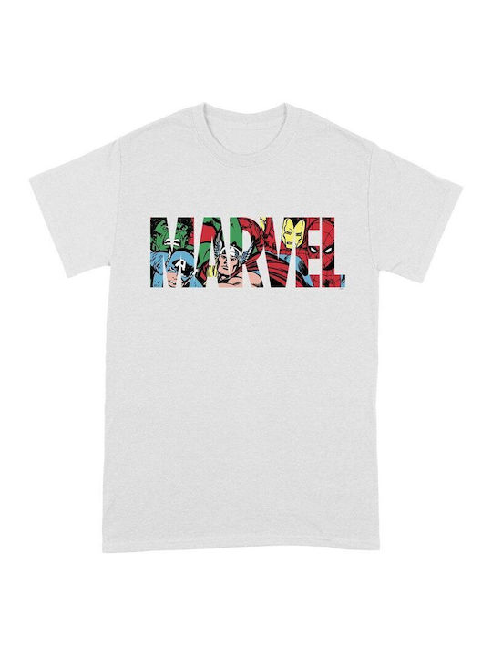 Marvel Logo Characters T-Shirt White