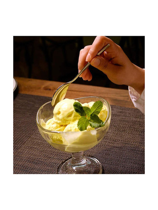 Homestyle Pollo Ice Cream Serving Bowl Round Glass Transparent with Diameter 12cm 4pcs