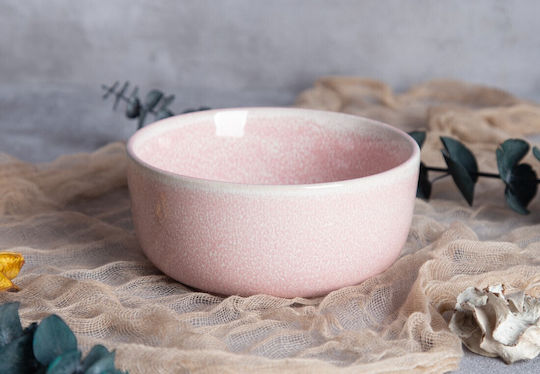 GTSA Serving Bowl Round Ceramic Pink with Diameter 13cm