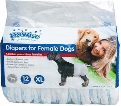 Pawise Female Dogs Diaper Pants Dog έως 9kg XLarge 12pcs