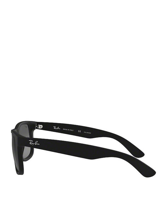Ray Ban Justin Unisex Sunglasses with Black Plastic Frame and Black Gradient Polarized Mirror Lens RB4165 622/T3