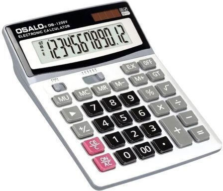 Osalo OS-1200V Taschenrechner 12 Ziffern in Weiß Farbe 1Stück