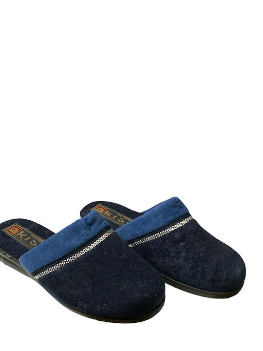 AKIS 144 BLAU DAMENPANTOFFEL SAMT