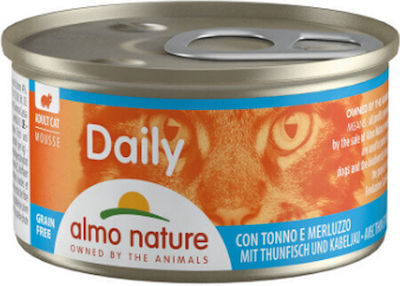 Almo Nature Daily Nasses Katzenfutter für Katze in Dose mit Huhn und Thunfisch 85gr