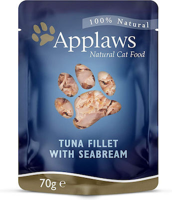 Applaws Natural Cat Food Wet Food for Adult Cats In Pouch with Tuna Φιλέτο 1pc 70gr