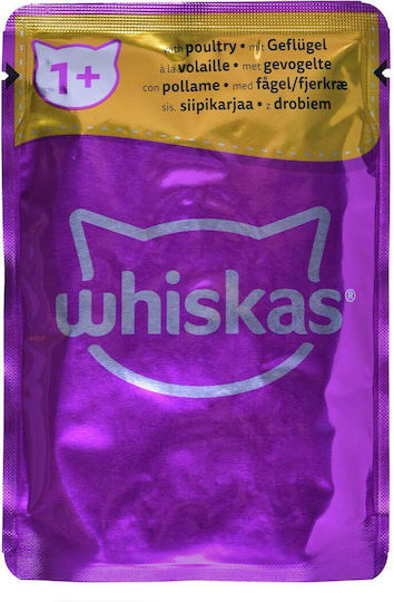 Whiskas Classic Meals in Sauce Wet Food for Adult Cats in Pouches with Beef 80x85gr