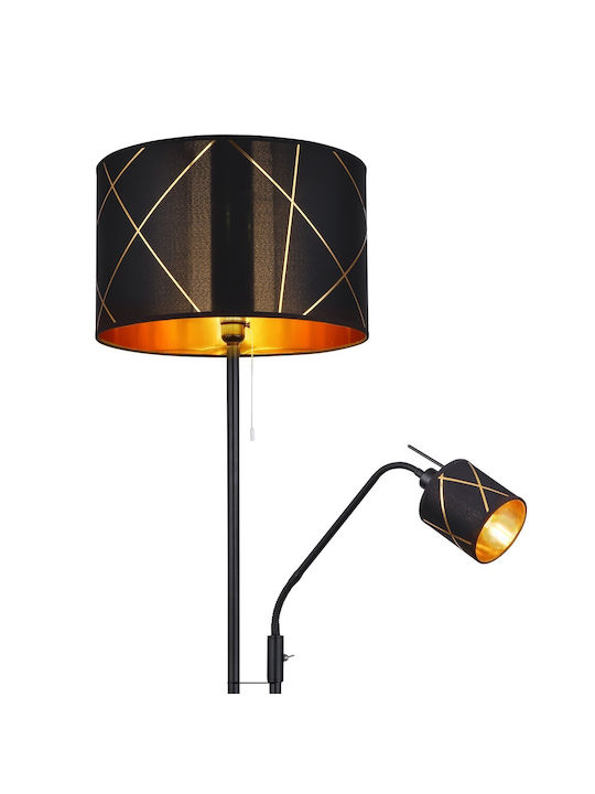 Globo Lighting Bemmo Lampă de podea Î175xL40cm. cu Soclu pentru Bec E27 Negru