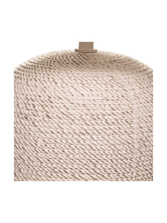 Atmosphera Davia Fabric Table Lamp for Socket E27 with White Shade and Beige Base