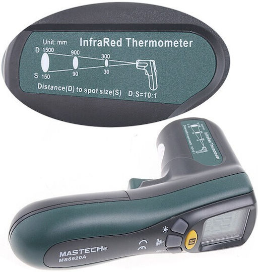 Mastech MS6520A Инфрачервен термометър за температури от -20°C до 300°C със съотношение на разстоянието 10:1