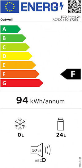 Outwell Eco Prime Petrol Blau Tragbares Kühlschrank Thermoelektrisch 24lt 12V / 220V