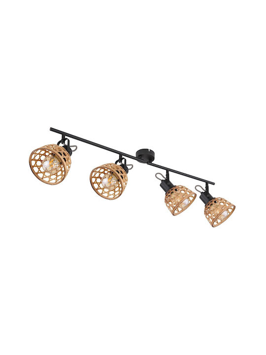 Globo Lighting Wenna Σποτ με 4 Φώτα και με Ντουί E27 σε Μπεζ Χρώμα
