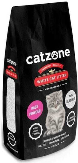 Catzone White Cat Litter Bentonite Cat Litter with Scent Baby Powder 5kg