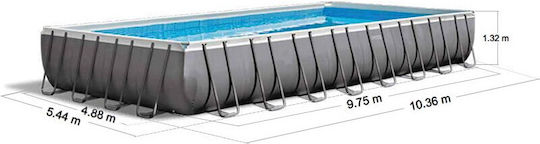 Intex Piscină 10lt Cu Cadru Metalic 975x488x132cm Albă