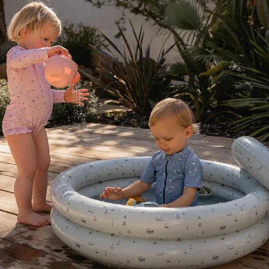 Little Dutch Sailors Bay Children's Round Inflatable PVC Swimming Pool Gray