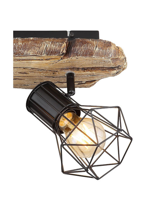 Globo Lighting Priska Doppel Spot mit Fassung E27 in Braun Farbe