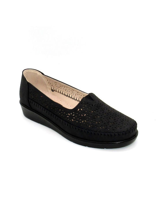 Mocasini pentru femei Slipon Flats LUC 531 Black