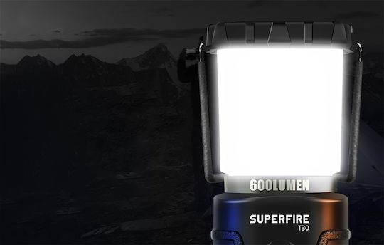 Superfire Laterne LED Wiederaufladbar Für Camping Mit Taschenlampe & Powerbank 600lm 8.4W