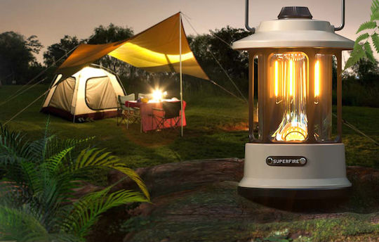Superfire Rechargeable Lantern for Camping Waterproof with Flashlight & Powerbank 220lm 4.5W