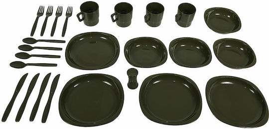 Mil-Tec Serviergeschirr-Set für Camping 4-Personen Essgeschirr-Set 26-teilig 26Stück