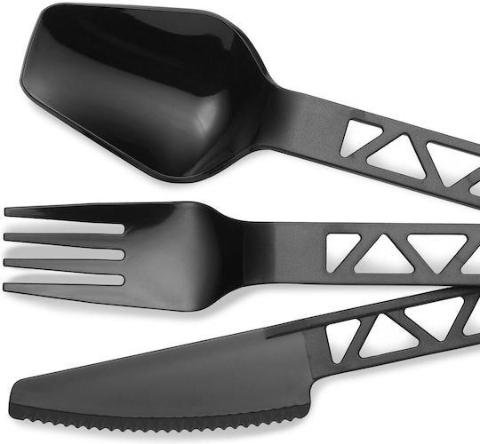 Primus Lightweight Trail Cutlery Cutlery for Camping Black Cutlery Set 3pcs